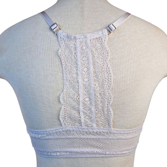 Victoria secret 34C very sexy Lace push up bra front close racerback white cream - Picture 3 of 6
